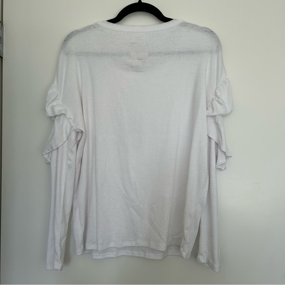 Chaser cut out Long-sleeve with Ruffles Top Size Medium/Large in White NWT - Picture 7 of 8